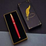 Mey İthalat® Tüylü Kalem Motif Kutulu Kırmızı Roller Kalem
