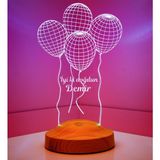 Mey İthalat Uçan Balonlu Hediye Kişiye Özel 3D Balonlar LED Lamba, Doğum Günü Hediyesi Iyi Ki Doğdun