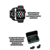 Mey İthalat® Ucuz Ve Kaliteli Kulaklıklı Saat Seti Bluetooth Bağlantılı Akıllı Saat Ve Kulaklık