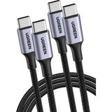 Mey İthalat Ugreen USB C - USB C Kablosu 100W Pd Hızlı Şarj Kablosu 2 Paket.1m