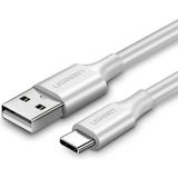Mey İthalat Ugreen USB Type-C Şarj ve Data Kablosu, 1 Metre, Beyaz