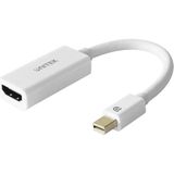 Mey İthalat Unıtek Mini Displayport HDMI Adaptörü - Thunderbolt 1/2 (Mini Dp) HDMI 1.4 Soket Adaptörü Sinyal Dönüştürücü │ 4k, 20 cm Kablo, Beyaz │ Macbook Air, Pro, Imac, Lenovo Thinkpad Vb. ile Uyumlu