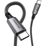 Mey İthalat USB 4.0 40GBPS USB C Veri Kablosu, 240W USB C Şarj Kablosu, 8K@60hz 4K@240Hz 2K@360Hz Thunderbolt 4 Görüntü Kablosu, Macbook, Monitör, Docking Istasyonu, iPhone ile Uyumlu - 1 Metre