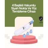 Mey İthalat® Usb Destekli 4 Başlıklı Siyah Nokta Vakum Cihazı – Gözenek Temizleyici Ve Cilt Yenileyici Bakım Aleti