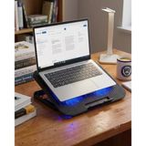 Mey Ithalat® USB Girişli Laptop Soğutma Standı Çift Fan Mavi Işıklı Notebook Soğutucu