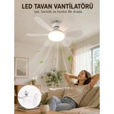 Mey İthalat® Uzaktan Kumandalı Led Tavan Vantilatörü Yüksek Aydınlatma Güçlü Esinti Süper Sessiz Çalışma Özellikli