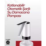 Mey İthalat® Uzun Şarj Süreli Su Pompası | Tek Tuşla Başlat/Durdur | Cam Damacana Uyumlu | Enerji Tasarruflu 4W Güç