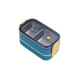 Mey İthalat Vagonlife 1400 ml Iki Kat Üç Bölme Paslanmaz Çelik Bento Lunch Box Yeni Nesil Sefer Tası -Çatal/kaşıklı MODEL-FFBL50002