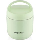 Mey İthalat Vagonlife Bento 1200ML Lunchbox 1 Kaseli 4-6 Saat Sıcak/soğuk Termos Özellikli Çelik Sefer Tası Yemek Kutusu (Yeşil)