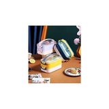 Mey İthalat Vagonlife Bento 1600ML Lunchbox 2 Katlı Çelik Sefer Tası Yemek Kutusu (Mor)