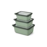 Mey İthalat Vakumlu Silikon Kapaklı Plastik Saklama Kabı Seti, 3.5 Litre, Mikrodalga ve Derin Dondurucu Için, Gıda Depolama Kutusu, Mutfak Düzenleyici Organizer (600/1100/1800 Ml) (Yeşil, Dikdörtgen)