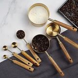 Mey İthalat Valkyrie 8 Adet Paslanmaz Çelik Ahşap Saplı Ölçü Kaşığı Seti Ölçü Kabı 1.25ML 2.5ml 5ml 15ML 60ML 80ML 125ML 250ML