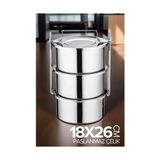 Mey Ithalat® Xl 18X26 cm Sefer Tası Paslanmaz Çelik Yemek Kabı 719640 - Renkli