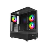 Mey İthalat Xr Atx Mid-Tower Oyun Kasası, 3X120 mm Argb Pwm Fan, Çift Temperli Cam Panel, Ahşap Tahıl Tasarımı, 4090 Gpu ve 360 mm Radyatör Desteği - 1000 W