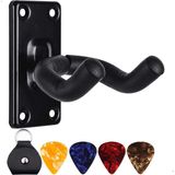 Mey İthalat Xspring Gitar Tutucu, Gitar Duvara Montajlı Gitar Rafı, 4pcs Pick ile Gitar Askı Rafı, Gitar Duvara Montaj Askısı, Akustik Elektrik ve Bas Gitarlar Için Stand Gitar Askıları Kancaları