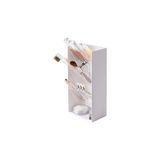 Mey İthalat Yamazaki 5603 Tower Makyaj Saklama Kabı, Beyaz, Abs Reçine/silikon, Minimalist Tasarım