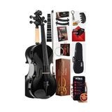 Mey İthalat Yastık, HGA34BK-TYS Siyah 3/4 Keman Seti 10-13 Yaş Çocuk Kemanı ( Reçine Çanta Tel Susturucu Yay) - 10 cm - Çok Renkli