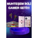 Mey İthalat® Yeni Nesil Pembe Dokunmatik Ekran Akıllı Saat Ve Kulaklığı Kablosuz Bluetooth Kulaklık