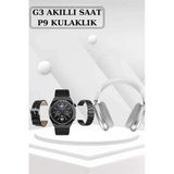 Mey İthalat® Yeni Nesil Sesli Görüşme Akıllı Saat Ve Powerbank Çoklu Şarj Girişli Bluetooth Kulaklık Nabız Ölçer