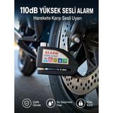 Mey Ithalat® Yüksek Sesli 110DB Çelik Disk Kilidi Su Geçirmez Yeni Nesil - -