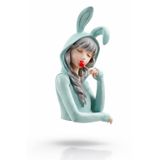 Mey Kadın Sanatı Dekorasyon Figürü Biblo 19x40CM Poliresin Tavşan Kapşonlu