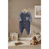 Meya Baby & Kids Bebek Tulumu Çizgili Patikli - Lacivert - 3 Ay