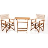 Meya Dekor 2+1 Rejisör Masa Sandalye Seti - Natürel / Bej - 60X80 cm - Natürel - Bej - 87x45x50 cm