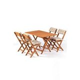 Meya Dekor 4+1 Minderli Balkon Bahçe Mutfak Bistro Set Katlanır Masa-sandalye 120x70
