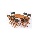 Meya Dekor 6+1 Minderli Balkon Bahçe Mutfak Bistro Set Katlanır Masa-sandalye - ANTRASİT