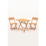 Meya Dekor Balkon Bahçe 60x80 Cm Masa 3’lü Katlanabilir Bistro Set 2 Sandalye 1 Bahçe 60x80 Cm Masa