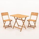 Meya Dekor Bistro Bahçe Balkon 60x80 cm Masa Takımı Kahverengi