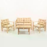 Meya Dekor MYG01 Krem Gloria Set 3+1 Bahçe Balkon Oturma Grubu