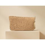 Meya Design Doğal Şıklığın Zirvesi El Örgüsü Clutch Çanta – Kağıt Ip Minimal Kadın Çantası