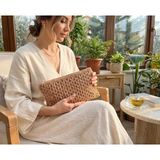 Meya Design Kadın Kağıt Ip El Örgüsü Fermuarlı Astarlı El Çantası Clutch