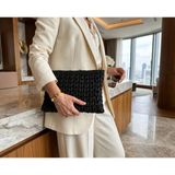 Meya Design Kağıt Ip El Örgüsü Fermuarlı Astarlı Portföy Clutch Çanta