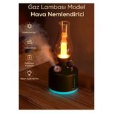 MEYA PİNE Şarjlı Nostaljik Gaz Lambası Hava Nemlendirici Ve Buhar Makinesi- Dekoratif Masa Ve Gece Lambası