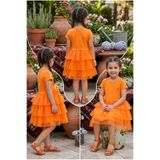 meyastore Kız Çocuk Elbise Tüllü Nakışlı