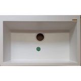 Meyesin Granit Eviye Beyaz Tek Gözlü Mutfak Evyesi 78 x 49 cm .