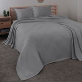 Meyn Collection Çift Kişilik Çok Amaçlı Pike Yatak Örtüsü ve Yastık Kılıfı - 220 x 240 cm - Açık Gri