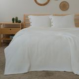 Meyn Collection Çok Amaçlı Hediyelik Çeyizlik 220 x 230 Çift Kişilik Pike Yatak Örtüsü ve Yastık Kılıfı - 220 x 230 cm - Ekru