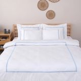 Meyn Collection Pamuk Saten Nakışlı Hediyelik Çeyizlik Çift Kişilik Nevresim Takımı - Aqua - 200 x 220 cm