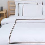 Meyn Collection Tek Kişilik Pamuk Saten Piko Nakışlı Hediyelik Çeyizlik Nevresim Takımı - 160 x 200 cm - Koyu Kahverengi