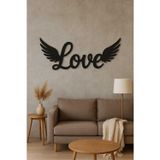 Meynt Ahşap Duvar Dekor-Kanatlı Love Yazısı (20X40Cm) 3Mm Mdf