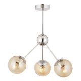 Meyo 3lü Krom Bal Camlı Modern Genç Odası Yatak Odası Salon Avize