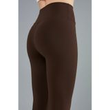 meyou bags Kadın Kahverengi Yüksek Bel Push Up Toparlayıcı Günlük ve Spor Tayt Soft Touch