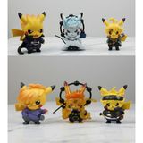 Meyra Accessories 6ADET Takım Pokemon Pikachu Aksiyon Pikachu Naruto Cosplay Figürleri Oyuncak Figür