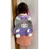 Meyra Accessories sanrio kuromi el ayaklı Çocuk Sırt Çantası Peluş Yumuşakcık Karekterli Sırt Çantası okul öncesi hediyelik - Mor