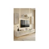 Meyra Tv Ünitesi, Beyaz Traverten Gold, 180 Cm, Tvr1803Btg