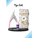 Meyras Touch Protez Tırnak 500'lü Yarım Ay Tips + Tips Makası + Tips Yapıştırıcısı 3'lü Set