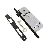 Meysan Iç Oda Kapısı Kilidi Metal Dilli 40 mm Oval Ayna Ts En 12209 - Siyah - 4 Adet
